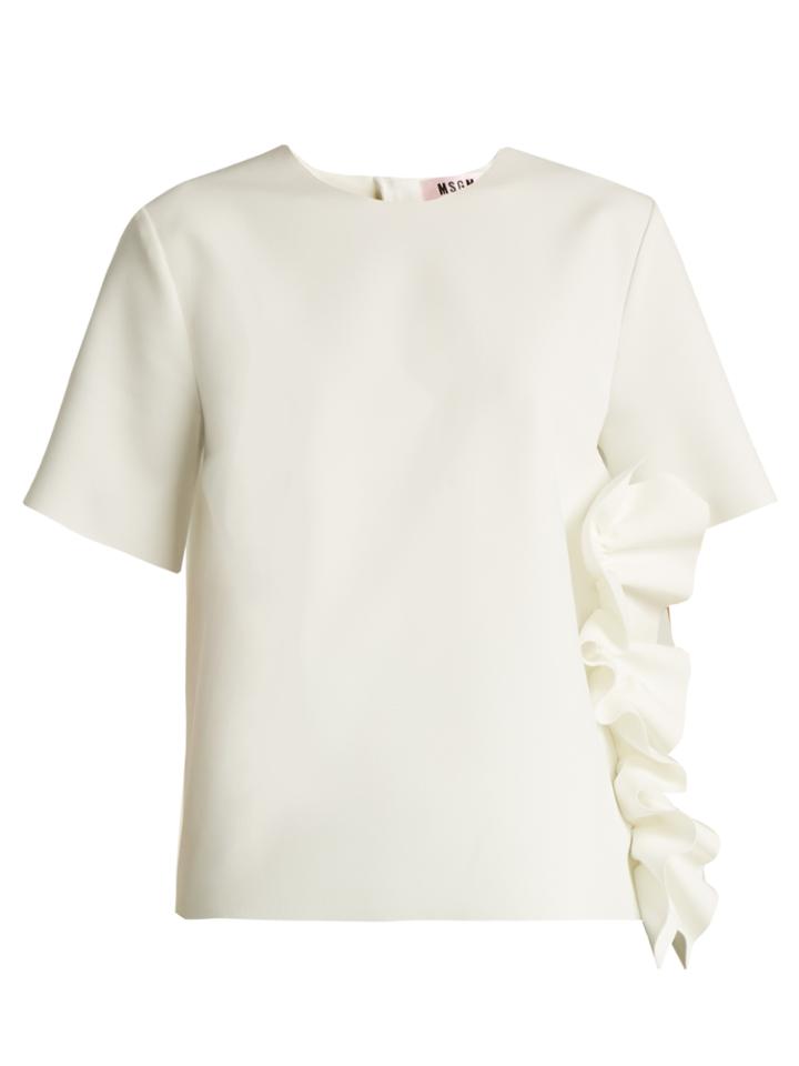 Msgm Ruffled Stretch-crepe Top
