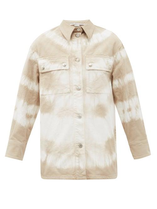 Matchesfashion.com Stella Mccartney - Bamboo Safari Tie-dyed Denim Jacket - Womens - Beige Print
