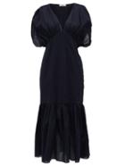 Matchesfashion.com Marysia - Monetrey Ruched Seersucker-cotton Dress - Womens - Dark Blue