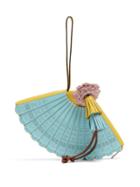 Matchesfashion.com Loewe Paula's Ibiza - Fan-shaped Leather Clutch - Womens - Blue Multi