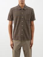 Oliver Spencer - Riviera Striped Organic Cotton-blend Shirt - Mens - Green Stripe