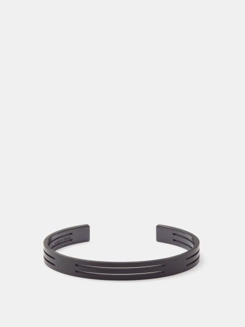 Le Gramme - 8g Punched Ribbon Titanium Cuff - Mens - Black