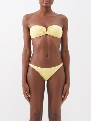 Melissa Odabash - Alba Chain-jacquard Bandeau Bikini Top - Womens - Mid Yellow