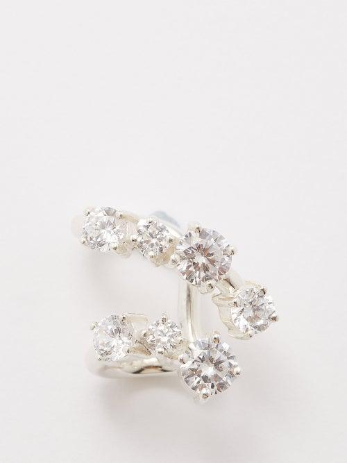 Completedworks - Cubic Zirconia & Recycled Sterling-silver Ear Cuff - Womens - Clear Multi