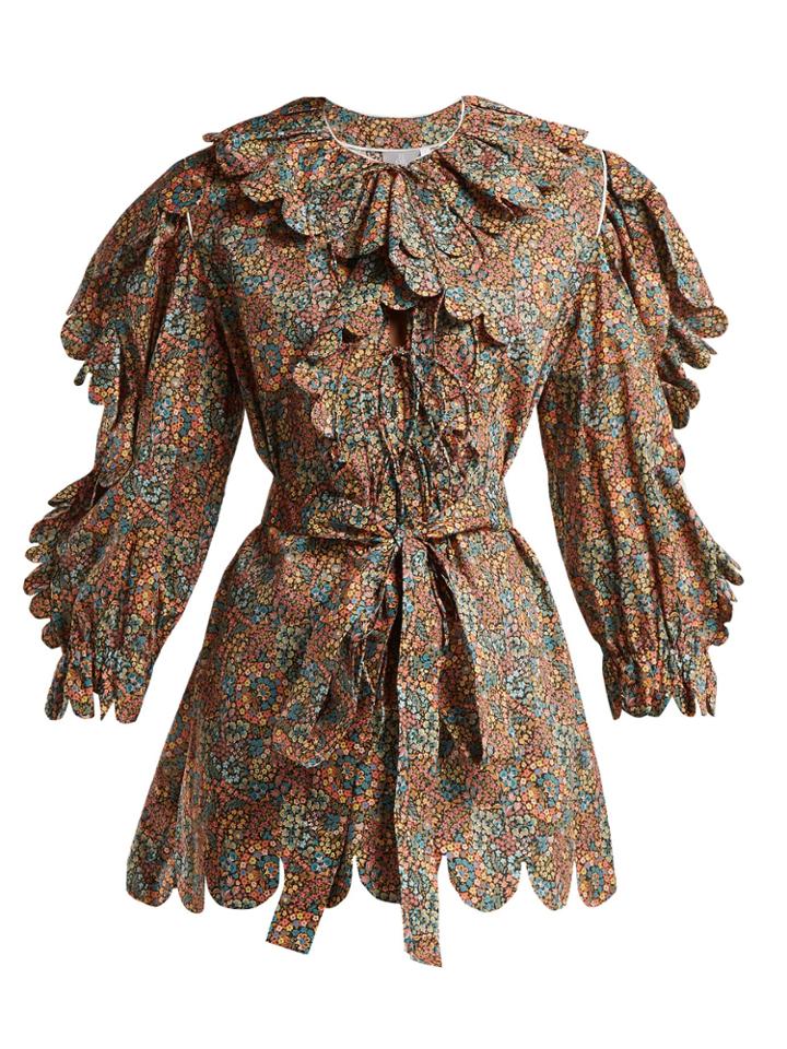 Horror Vacui Deus Floral-print Cotton Blouse