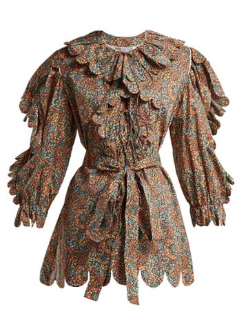 Horror Vacui Deus Floral-print Cotton Blouse