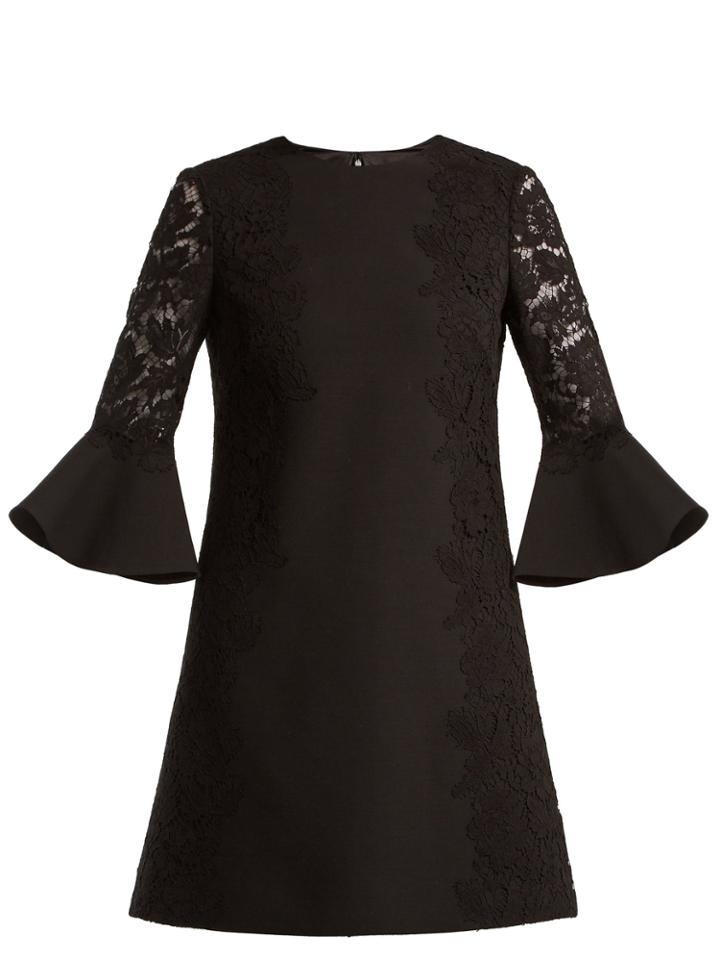 Valentino Bell-sleeve Wool-blend Dress
