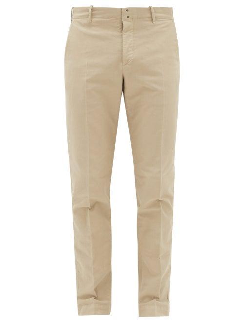 Matchesfashion.com Incotex - Verve Slim-fit Cotton-blend Twill Trousers - Mens - Beige