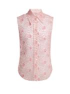 Miu Miu Floral-lace Point-collar Sleeveless Shirt