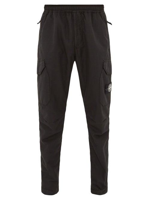 Matchesfashion.com Stone Island - Logo Patch Reflective Ripstop Track Pants - Mens - Black