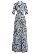 Erdem Karissa Forest-print Cotton-poplin Dress