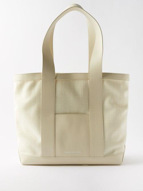 Kvadrat X Raf Simons - Vidar Leather-trim Wool-blend Tote - Mens - Off White
