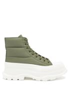 Alexander Mcqueen - Tread Slick Quilted-shell High-top Trainers - Mens - Green White