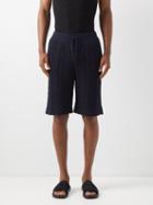 Le17septembre Homme - Cable-knit Linen-blend Shorts - Mens - Navy