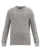 Matchesfashion.com Polo Ralph Lauren - Cable-knit Cotton Sweater - Mens - Grey