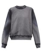 Matchesfashion.com Amiri - Distressed Cotton-jersey Sweatshirt - Mens - Black