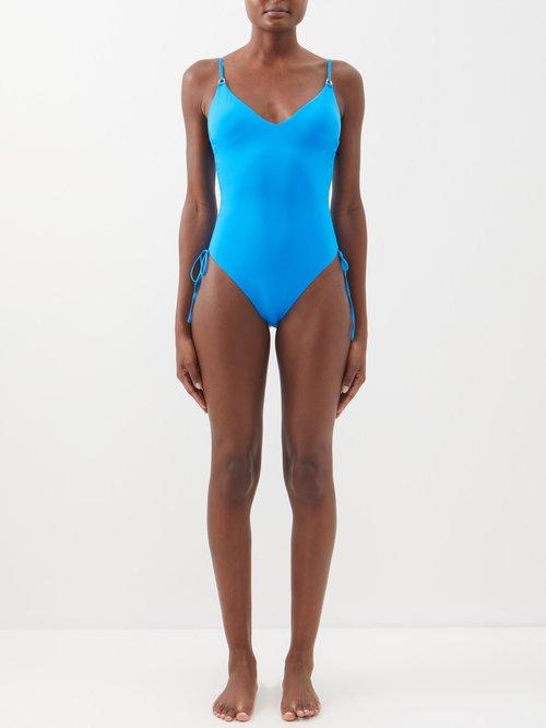 Melissa Odabash - Havana Plunge-neck Swimsuit - Womens - Cobalt Blue