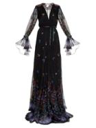Etro Flower-print Embroidered Gown