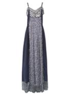 Chloé Contrast-print Lace-trimmed Maxi Dress