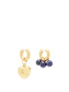 Matchesfashion.com Timeless Pearly - Mismatched Heart & Lapis Gold-plated Earrings - Womens - Blue Multi