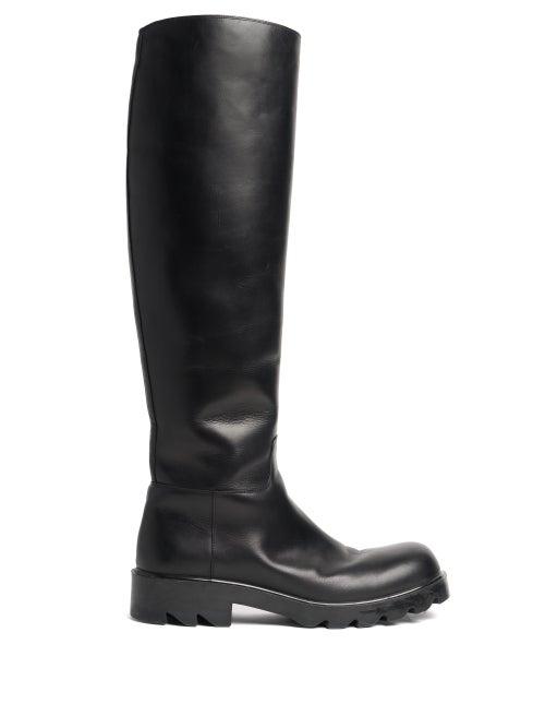 Bottega Veneta - Strut Leather Knee-high Boots - Womens - Black