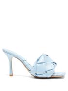 Matchesfashion.com Bottega Veneta - Bv Lido Intrecciato-woven Leather Mules - Womens - Light Blue