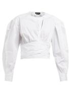 Matchesfashion.com Isabel Marant - Cut Out Cotton Top - Womens - White