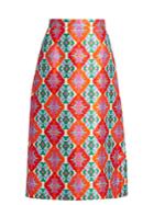 Andrew Gn Geometric-print Sateen Midi Skirt