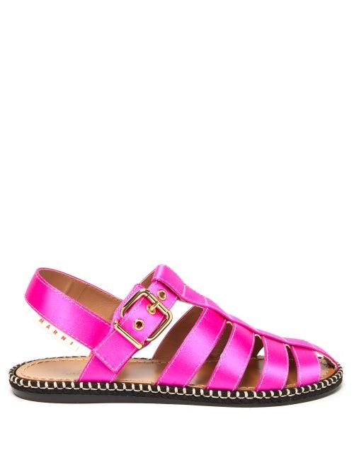 Matchesfashion.com Marni - Satin Fisherman Sandals - Womens - Fuchsia