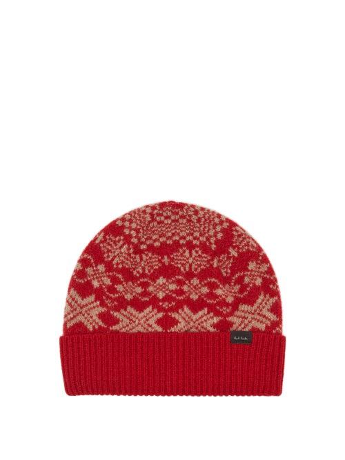 Paul Smith - Fair Isle-patterned Wool Beanie Hat - Mens - Red