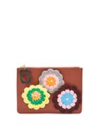 Matchesfashion.com Jw Anderson - Daisies Crochet Leather Pouch - Womens - Tan Multi