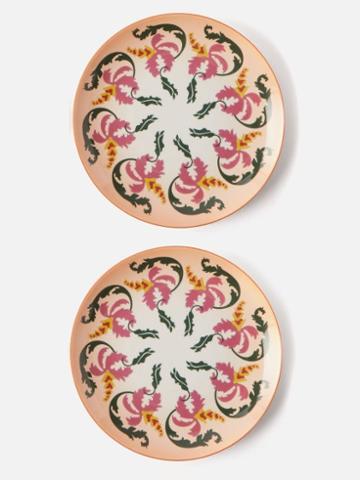 Cabana Magazine - X Ginori 1735 Set Of Two Olga Dessert Plates - Womens - White Multi