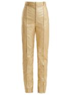 Hillier Bartley Glam Metallic Faux-leather Trousers