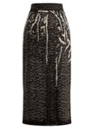Prada Herringbone-print Denim Pencil Skirt