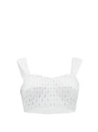 Matchesfashion.com Vika Gazinskaya - Cropped Broderie-anglaise Cotton Top - Womens - White