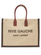 Matchesfashion.com Saint Laurent - Rive Gauche Linen Tote Bag - Womens - Brown Multi