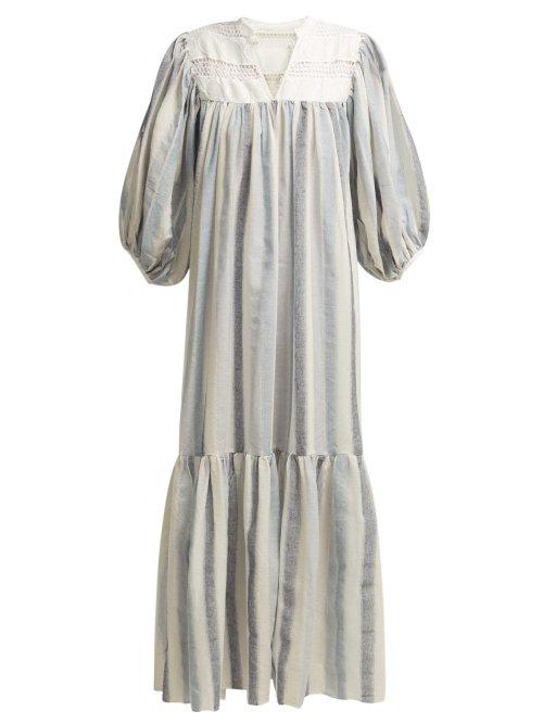 Matchesfashion.com Love Binetti - Light My Fire Cotton Dress - Womens - Blue Stripe