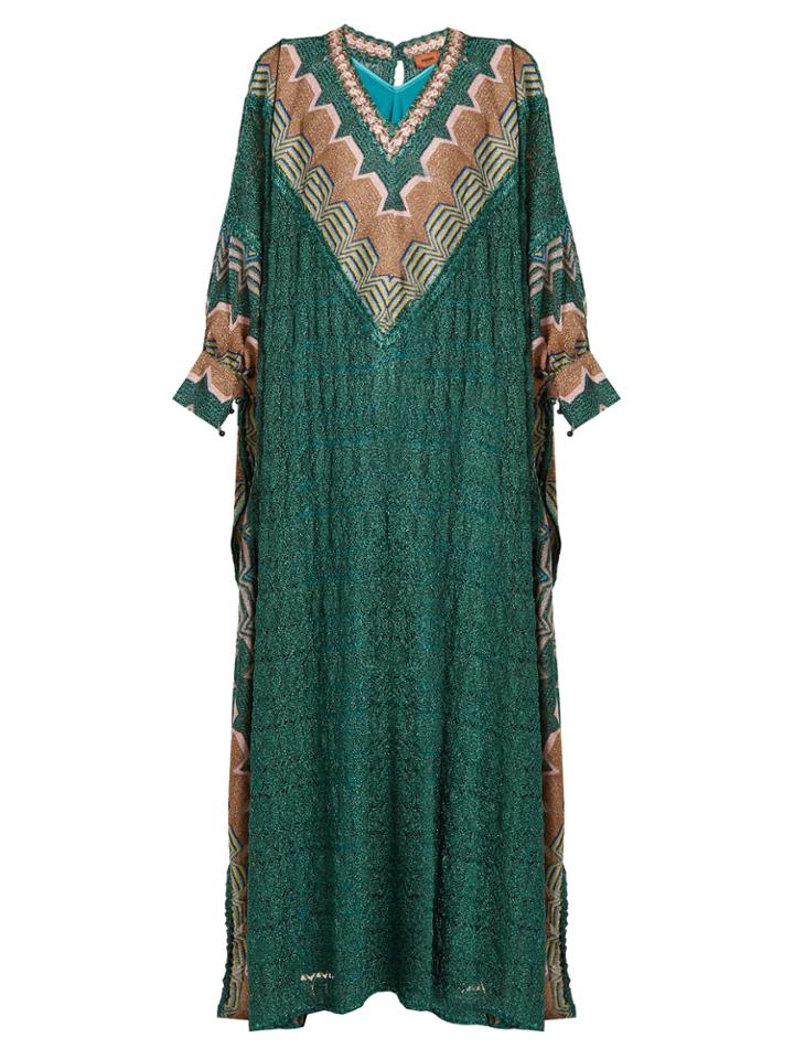 Missoni Geometric-knit V-neck Gown