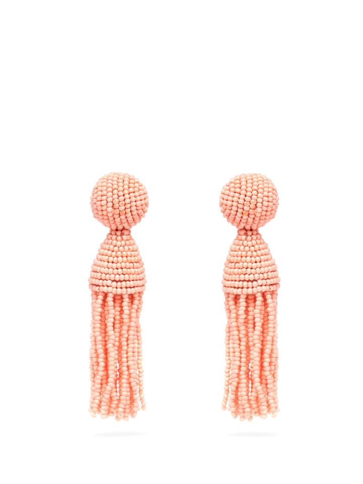 Oscar De La Renta Bead-embellished Tassel-drop Earrings