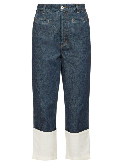 Matchesfashion.com Loewe - Fisherman Turn Up Cuff Jeans - Womens - Dark Blue