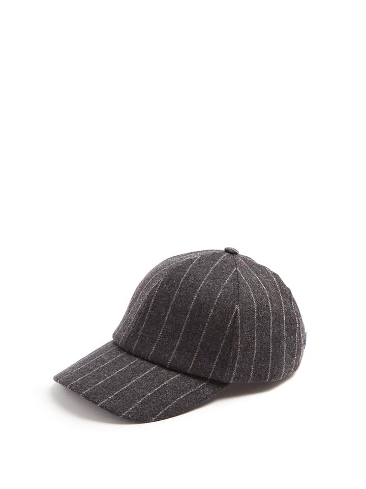 Larose Moon Striped Wool And Cashmere-blend Baseball Cap