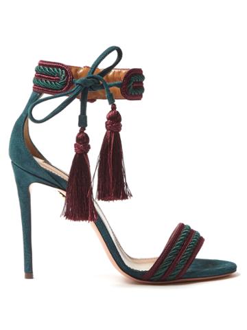 Aquazzura Shanty Suede Tassel Sandals