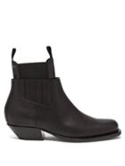 Matchesfashion.com Mm6 Maison Margiela - Square Toe Western Leather Ankle Boots - Womens - Black