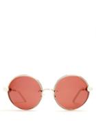 Matchesfashion.com Marni - Round Lens Bead Arm Sunglasses - Womens - Gold