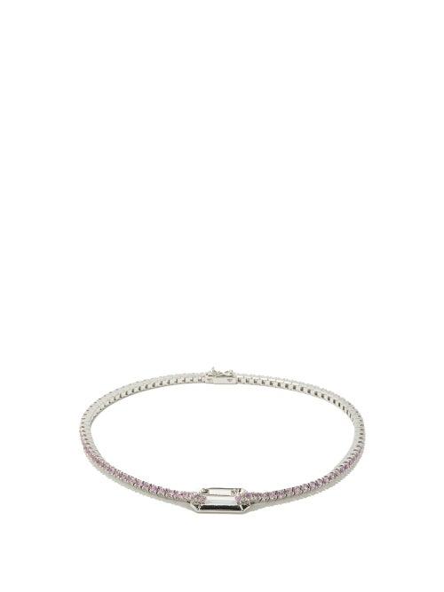 Era - Paris Sapphire & 18kt White-gold Anklet - Womens - Pink