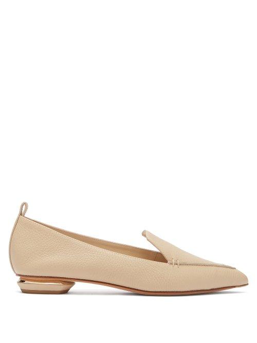 Matchesfashion.com Nicholas Kirkwood - Beya Grained Leather Loafers - Womens - Light Beige