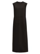 Matchesfashion.com Raey - High V Neck Double Layered Organza Shift Dress - Womens - Black