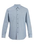 Brioni Single-cuff Cotton-chambray Shirt
