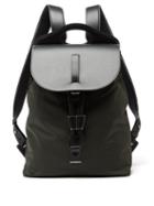 Burberry - Pocket Nylon And Leather Backpack - Mens - Dark Khaki
