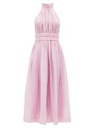 Zimmermann - Prima Halterneck Poplin Dress - Womens - Light Pink
